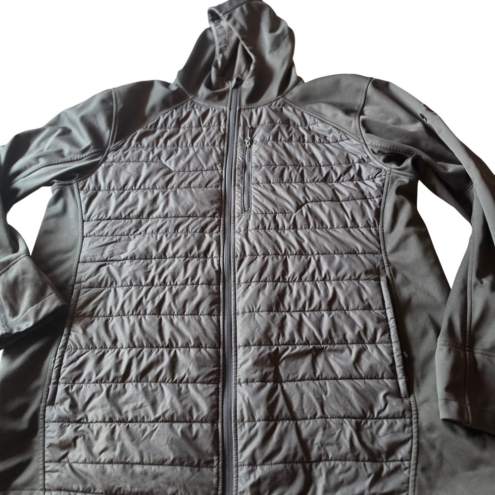 Under Armour UA Storm Mens 2XL Black Hybrid Quilted Hooded Jacket Full Zip